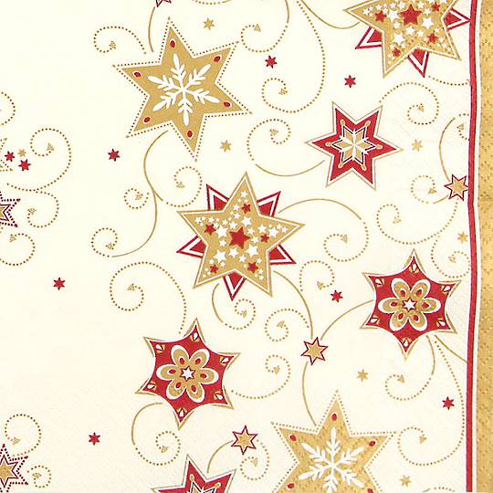 Paper Napkins 33cm, Stars & Swirls Gold *ETA Nov